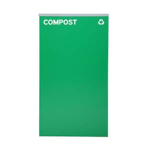 29 Gal. Green Steel Square Compost Commercial Trash Can with Lid
