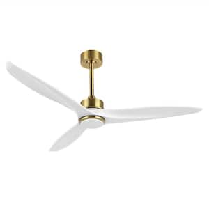 52 in. Indoor LED Gold Ceiling Fan with Light Kit and Remote Control