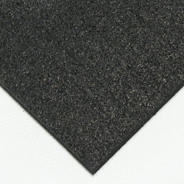 Rubber-Cal Recycled Rubber - 60A - Sheets and Rolls 1/4 in. T x 4 ft. W x 24 ft. L Black Rubber Garage Flooring 21-100