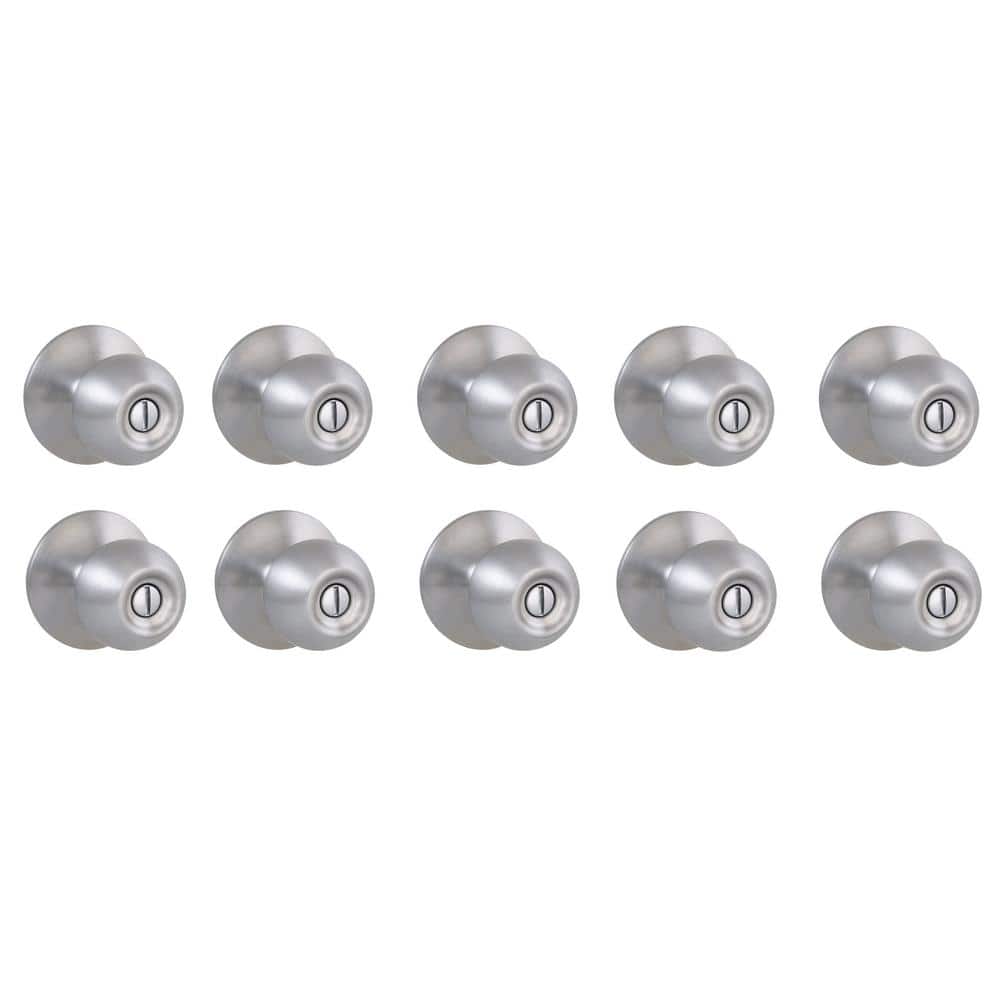 Saturn Stainless Steel Bed/Bath Door Knob 10-Pack