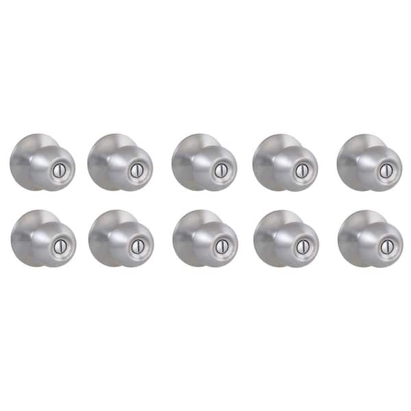 Saturn Stainless Steel Bed/Bath Door Knob 10-Pack