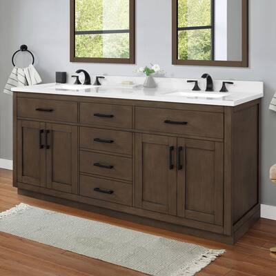 Brown 72 Inch Vanities And Larger Bathroom Vanities Bath The Home Depot