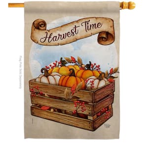 28 in. x 40 in. Harvest Time Fall House Flag Double-Sided Decorative Vertical Flags