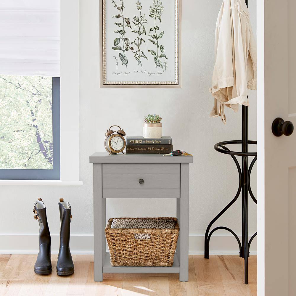 Harmony Gray Oak Rectangular Accent Table with Storage