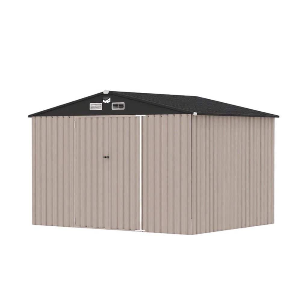 10 ft. W x 8 ft. D 80 (sq. ft.) Outdoor Metal Shed with Lockable Door, Air Vents for Backyard, Garden, Patio, Lawn price history on PriceWatchPro