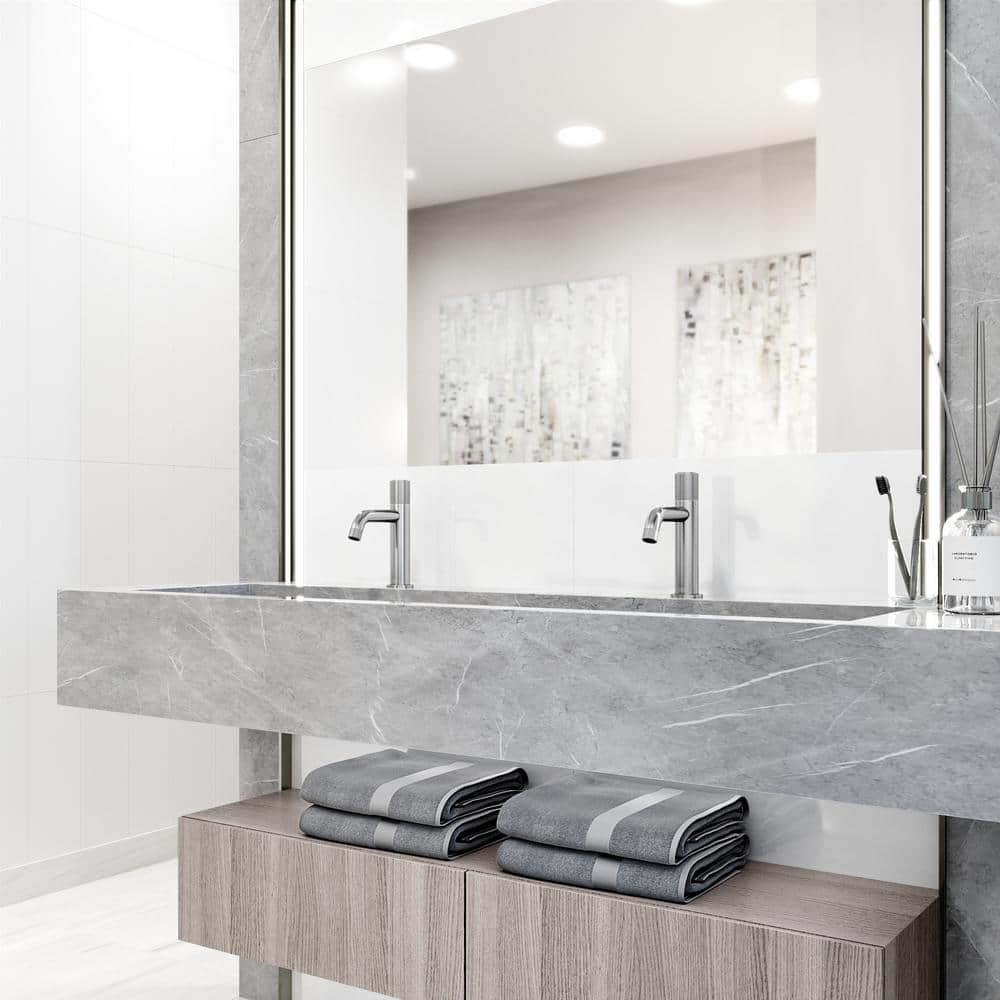 Apollo Brushed Nickel Single Hole Bathroom Faucet with High-Arc Spout