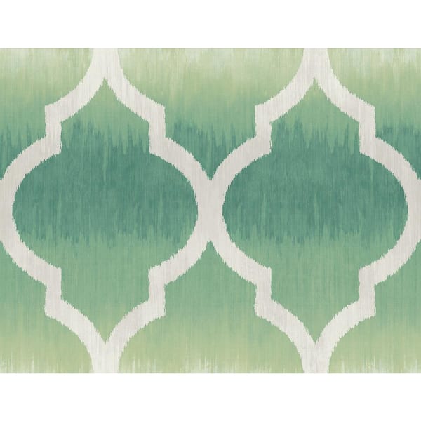 Seabrook Designs Catamount Ogee Ivory, Teal, & Green Paper Strippable Roll (Covers 60.75 sq. ft.)