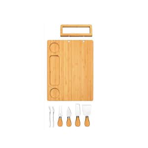 7-Piece Bamboo Cheese Board Set with Knives