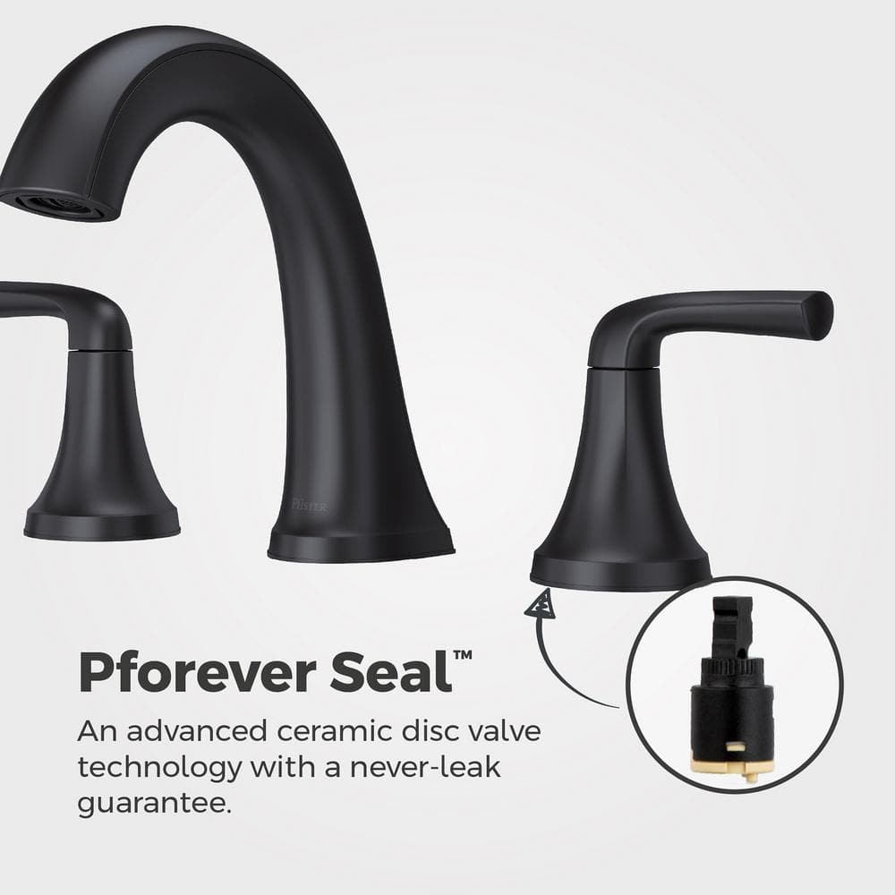 Matte Black Double Handle High Arc Bathroom Faucet