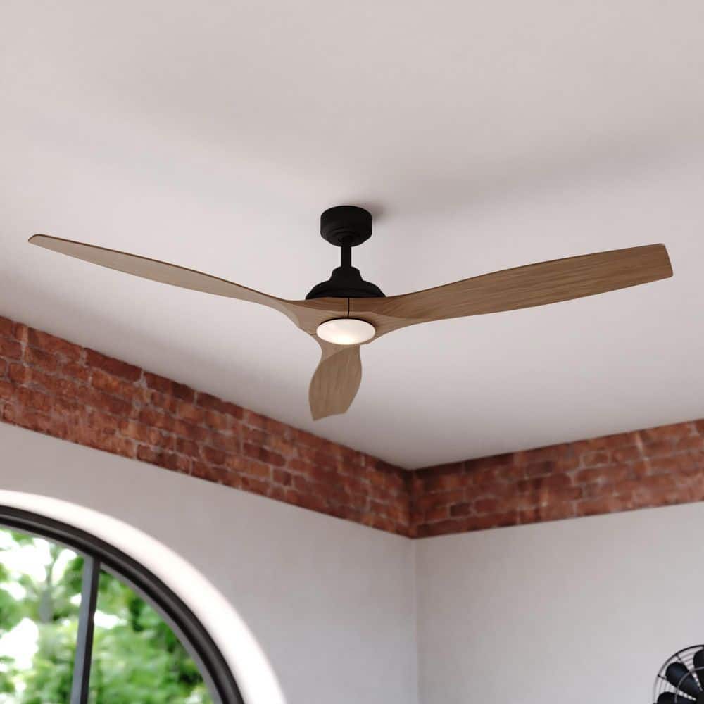 Niles 60 in. Black Dark Elm Blades, Contemporary Ceiling Fan with Integrated LED Light Kit Included Remote Control price history on PriceWatchPro
