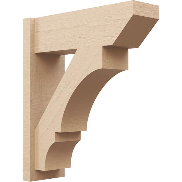 Ekena Millwork 8 in. x 28 in. x 24 in. Balboa Slat Rough Cedar Woodgrain Timberthane Polyurethane Outlooker, Primed Tan