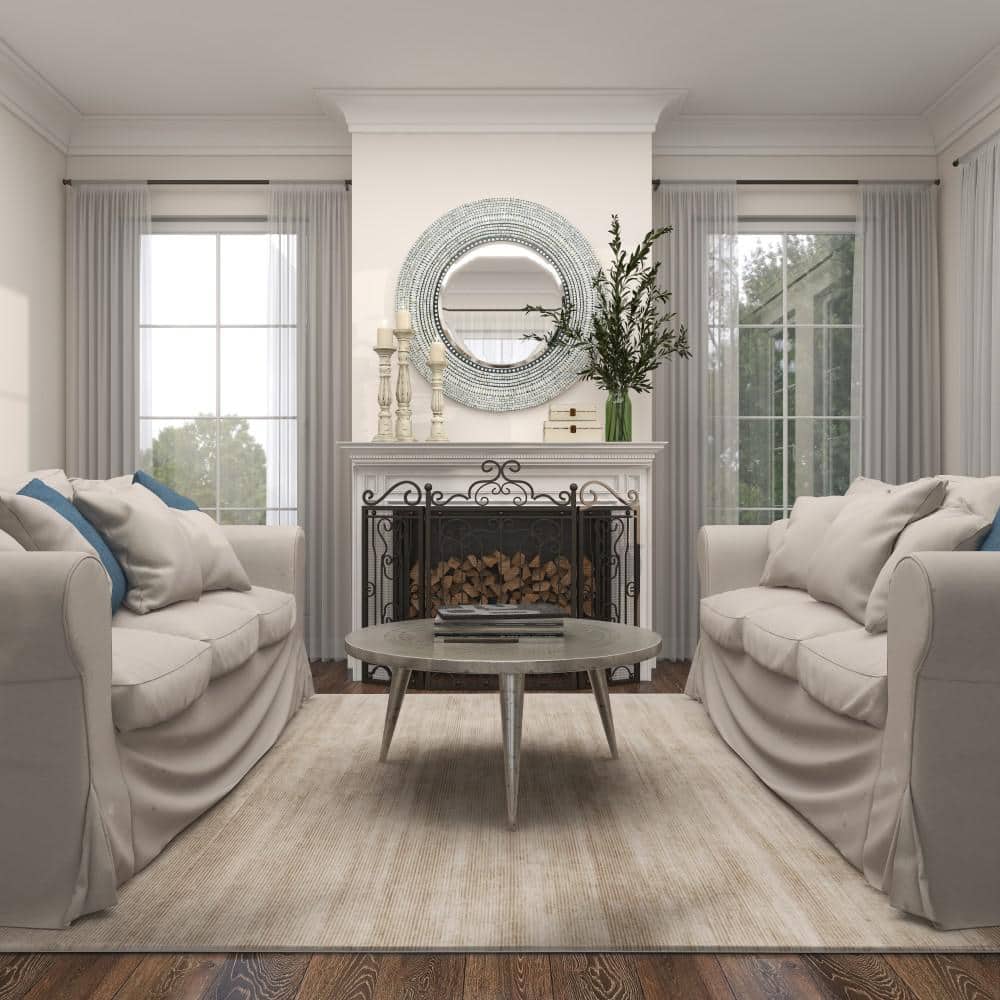 Bohemian Coastal 39" Handcrafted Wood Shell Oval Mirror
