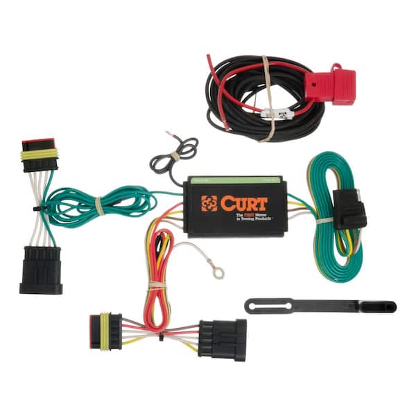 Curt Custom Vehicle Trailer Wiring Harness 4 Way Flat Output Select Fiat 500 Quick Electrical Wire T Connector 56174 The Home Depot
