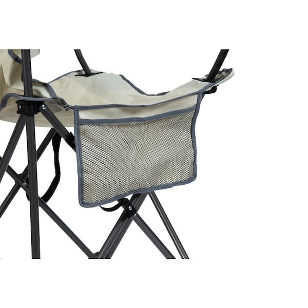 Quik Shade Max Shade Khaki Gray Folding Chair With Cup Holders 167610ds The Home Depot