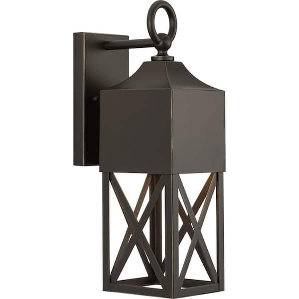 Birkdale 1-Light Antique Bronze Hardwired Outdoor Large Wall Lantern Sconce Light Dark Sky Farmhouse