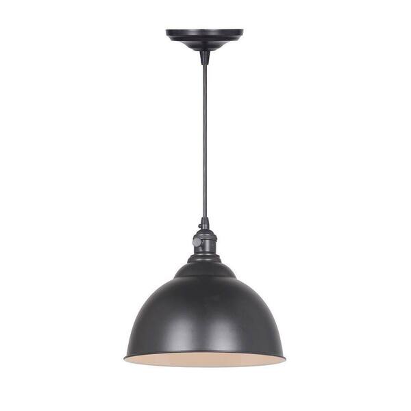 Home Decorators Collection Canady 1-Light Glossy Black Pendant