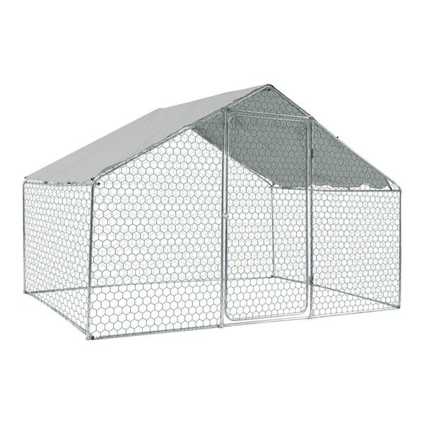 FIROMO 110.5 in. x 74.25 in. x 72.52 in.Galvanised Large Metal Chicken Coop with Run