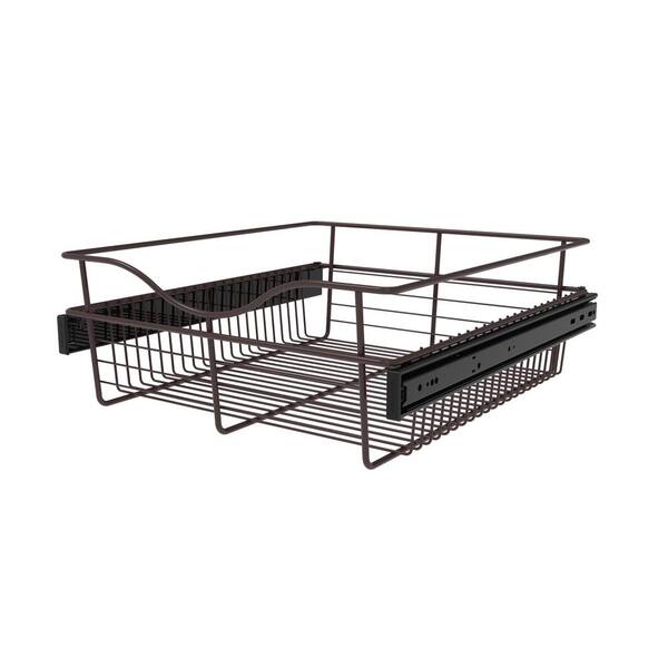 Rev-A-Shelf 7 in. H x 18 in. W Bronze Steel 1-Drawer Wide Mesh Wire Basket