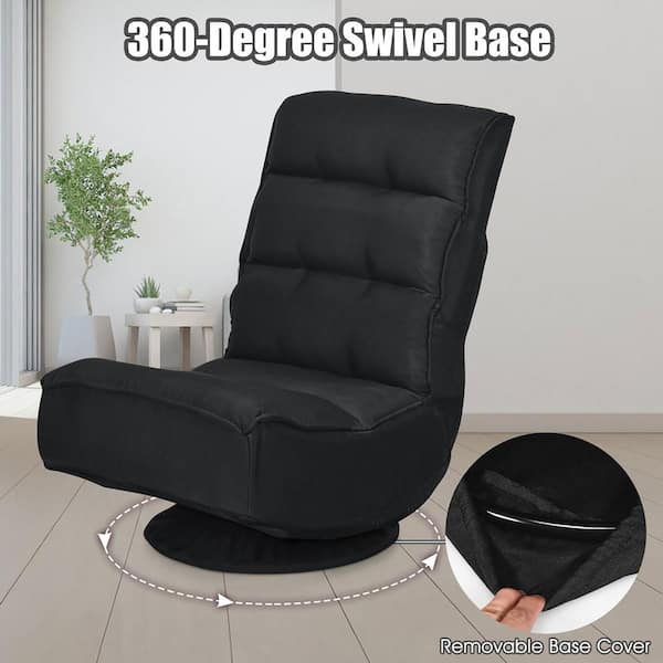 Costway Black Gaming Chair Folding Lazy Sofa with 5 Position 360