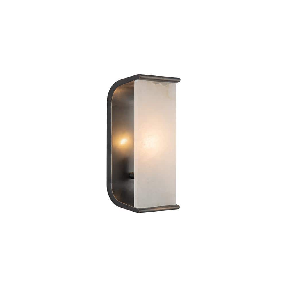 Urban Bronze and Alabaster Dimmable Wall Sconce