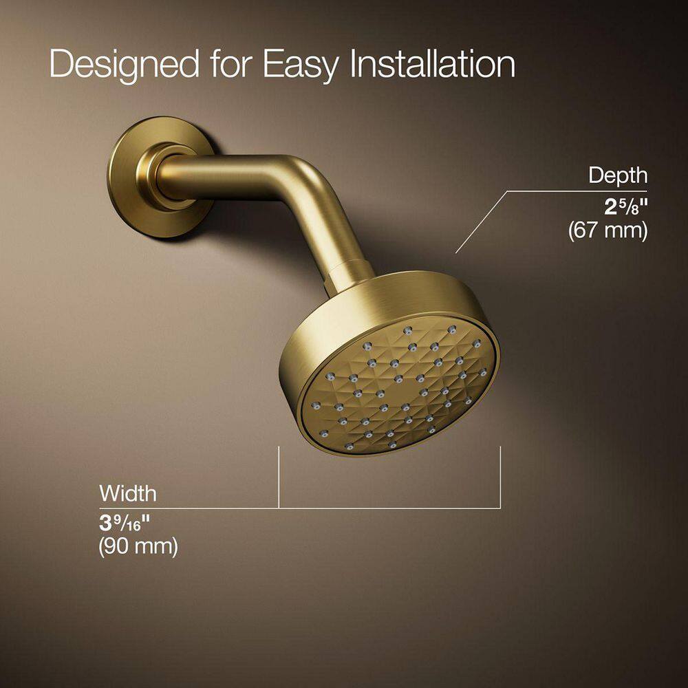 Vibrant Brushed Moderne Brass Wall Mounted Showerhead