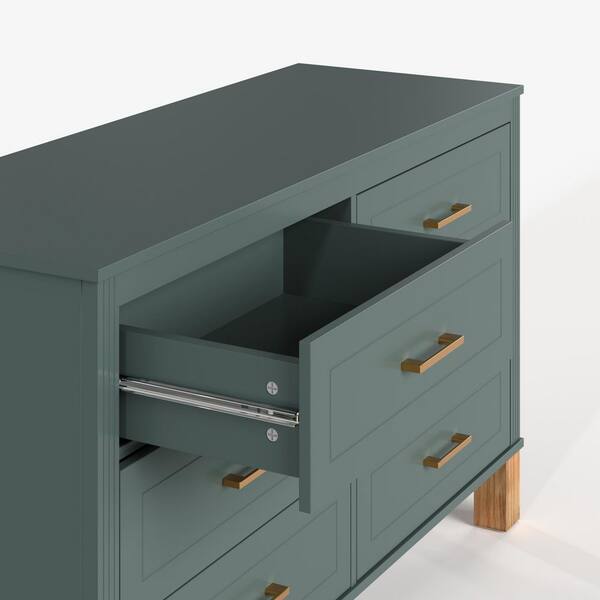 Noble House Lysandria Modern Light Green 6-Drawer 47.24 in. W Dresser with  Metal Handles and Solid Wood Legs 170852 - The Home Depot