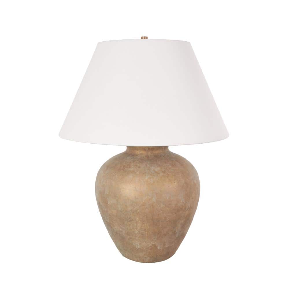 Litton Lane 26 in. Brown Ceramic Antique Style Pot Vase Task and