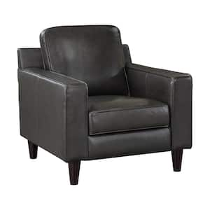 Solaris Gray Leather Arm Chair