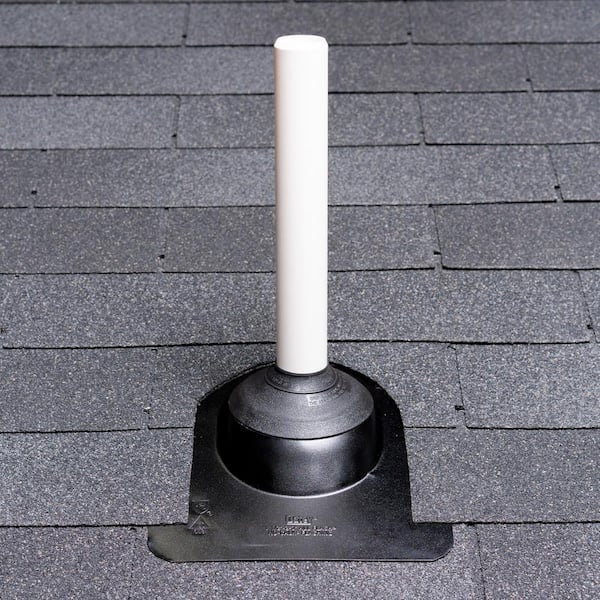 No-Calk 10-3/4 in. x 11 in. Aluminum Black Vent Pipe Roof Flashing with 1 in. - 3 in. Adjustable Diameter No-Calk 10-3/4 in. x 11 in. Aluminum Black Vent Pipe Roof Flashing with 1 in. - 3 in. Adjustable Diameter