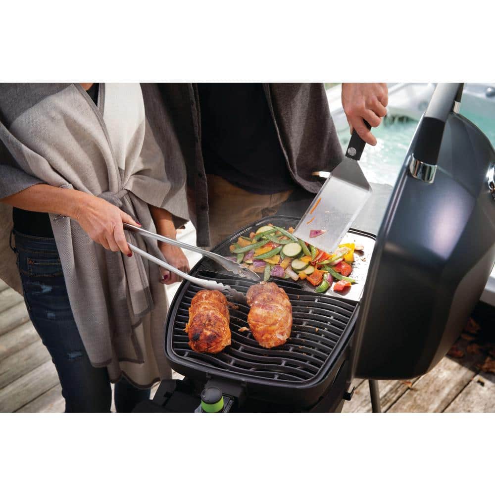 Napoleon Black Portable Electric Grill with Cast Iron Grids