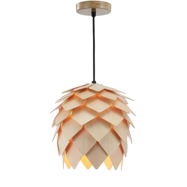 Hardwired or Plug able pendant light SIRALO NoB2232 Wood Pendant Light – Modern And Minimalist good natural pendant light