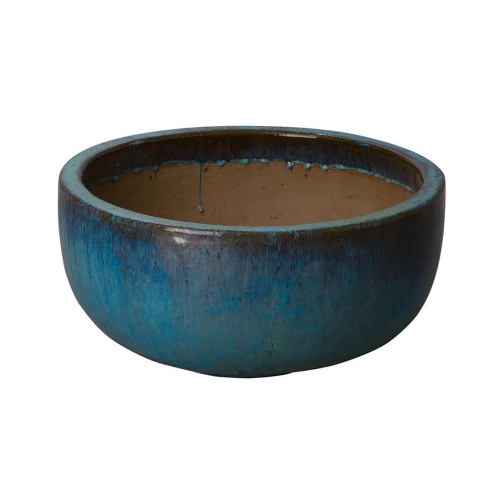 23 in. Green Speckle Ceramic Round Planter (23 in. L x 23 in. W x 12 in. H) High-Fire Treatment with Drainage Hole price history on PriceWatchPro
