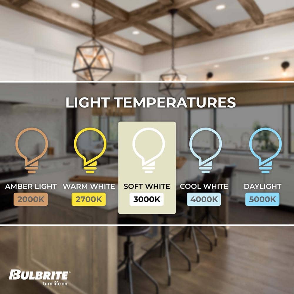 Pack of 4 Clear Dimmable T6 LED Candelabra Bulbs