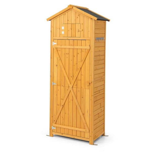 3 ft. W x 2 ft. D Wood Shed Garden Tool Storage Cabinet with Lockable Doors and Foldable Table (5 sq. ft. )
