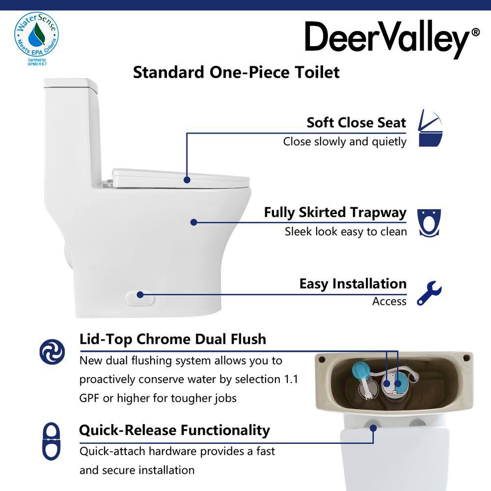 Ally White Ceramic Dual-Flush Elongated One-Piece Toilet