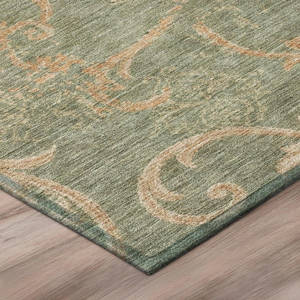 Chantille Machine Washable Indoor/Outdoor Abstract ACN3012 Sage 8 ft. x 10 ft. Area Rug