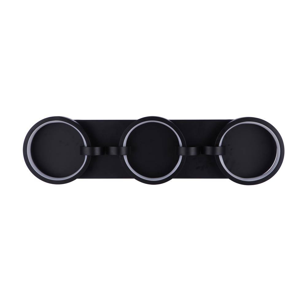 Modern Black LED Vanity Light with White Shade