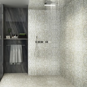 Glimmer Iridescent Mist 11.61 in. x 11.73 in. Polished Glass Wall Mosaic Tile (0.94 sq. ft./Each)