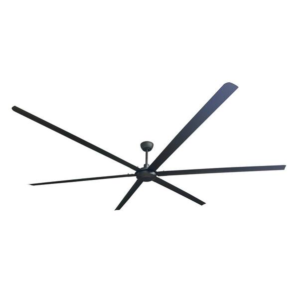 iLIVING 120 in. H Volume Low Speed Outdoor BLDC Big Ceiling Fan in Black with Powerful Brushless DC Motor, Reversible, IR Remote