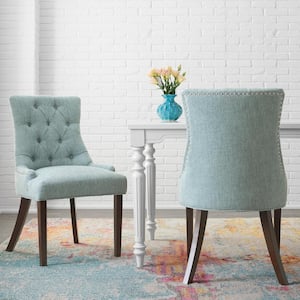 Bakerford Aloe Blue Upholstered Dining Chair with Tufted Back (Set of 2)