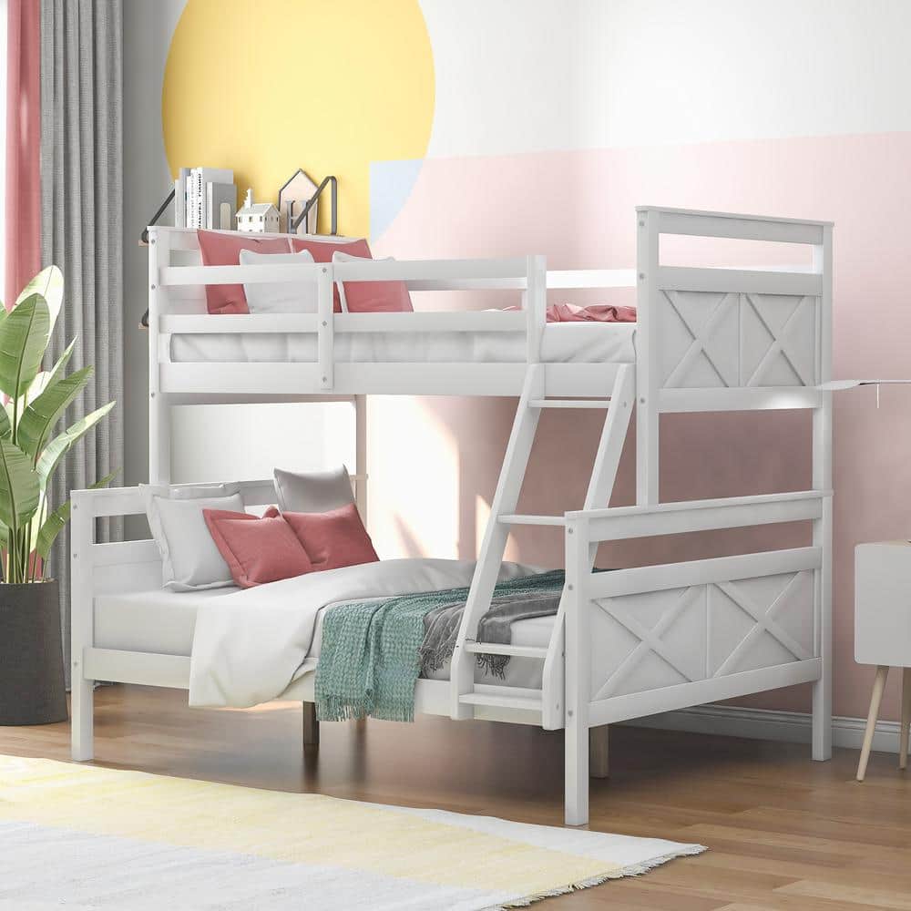 White Twin Over Full Bunk Bed with Ladder price history on PriceWatchPro