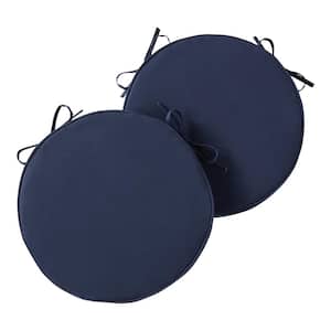 18 in. x 18 in. Navy Round Outdoor Seat Cushion (2-Pack)