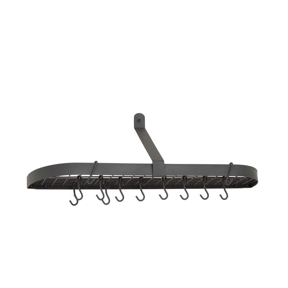 Old Dutch 36 in. x in. x 10.75 in. Graphite Wall Pot Rack with 12-Hooks  121GU The Home Depot