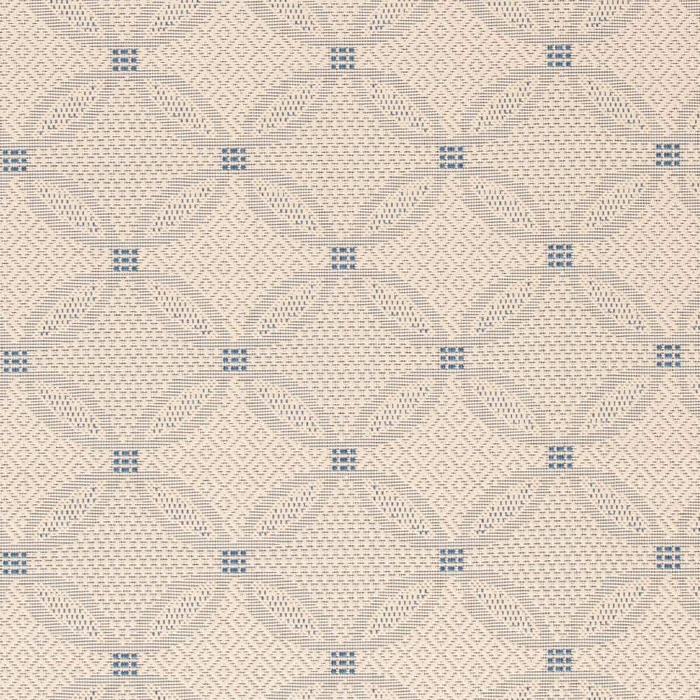 Natural and Blue Synthetic Flat Woven Indoor/Outdoor Area Rug