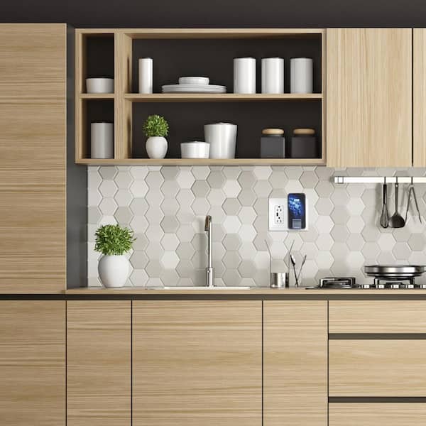 Legrand Telefonsteckdose T-förmig – Serie Mosaic, 8-polig, Weiß | Für Wandmontage, Inkl. Platte & Schrauben