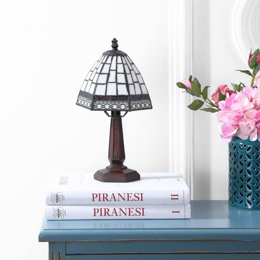 Carter 12" Bronze Stained Glass LED Table Lamp