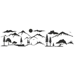 Mountain Silhouette Landscape Wall Stencil