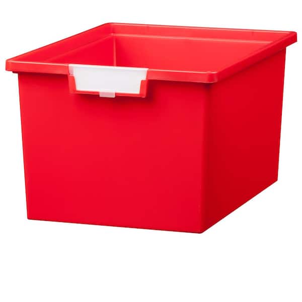 Unbranded 16 Gal. 9 in. Slim Line Triple Depth Storage Tote in Primary Red (Pack of 3)