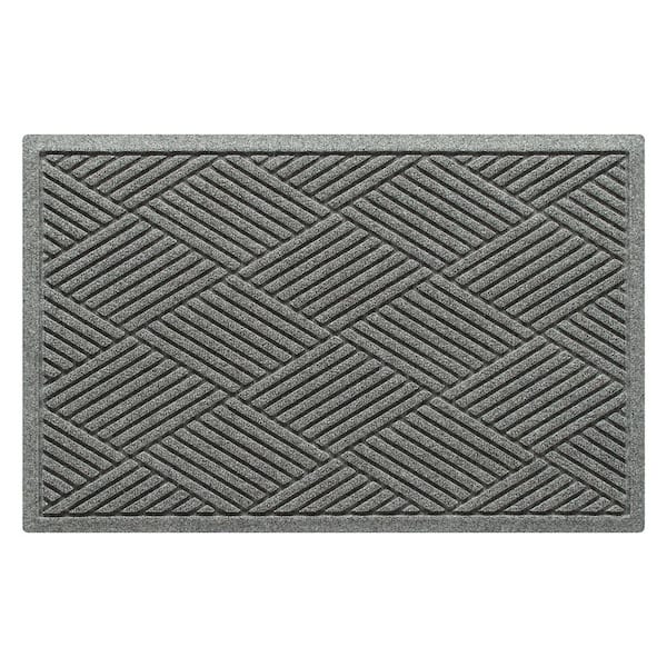 Waterhog Diamonds 23 in. x 35 in. PET Polyester Indoor Outdoor Door Mat Medium Gray