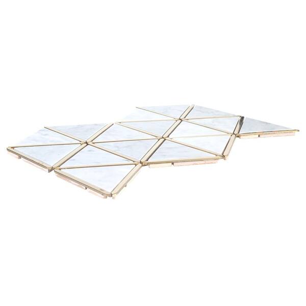 Jeff Lewis Larchmont Metallic 8.5 in. x 14.5 in. x 8 mm Geometric Marble with Metal Mosaic Tile